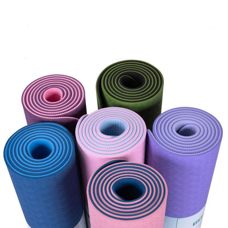 Two-Color 6MM Posture Line Yoga Fitness Mat