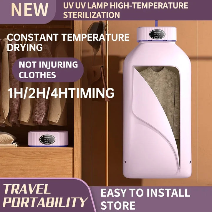 Foldable Multifunctional Electric Compact Portable Clothes Dryer With Dryer Bag and Time Setting
