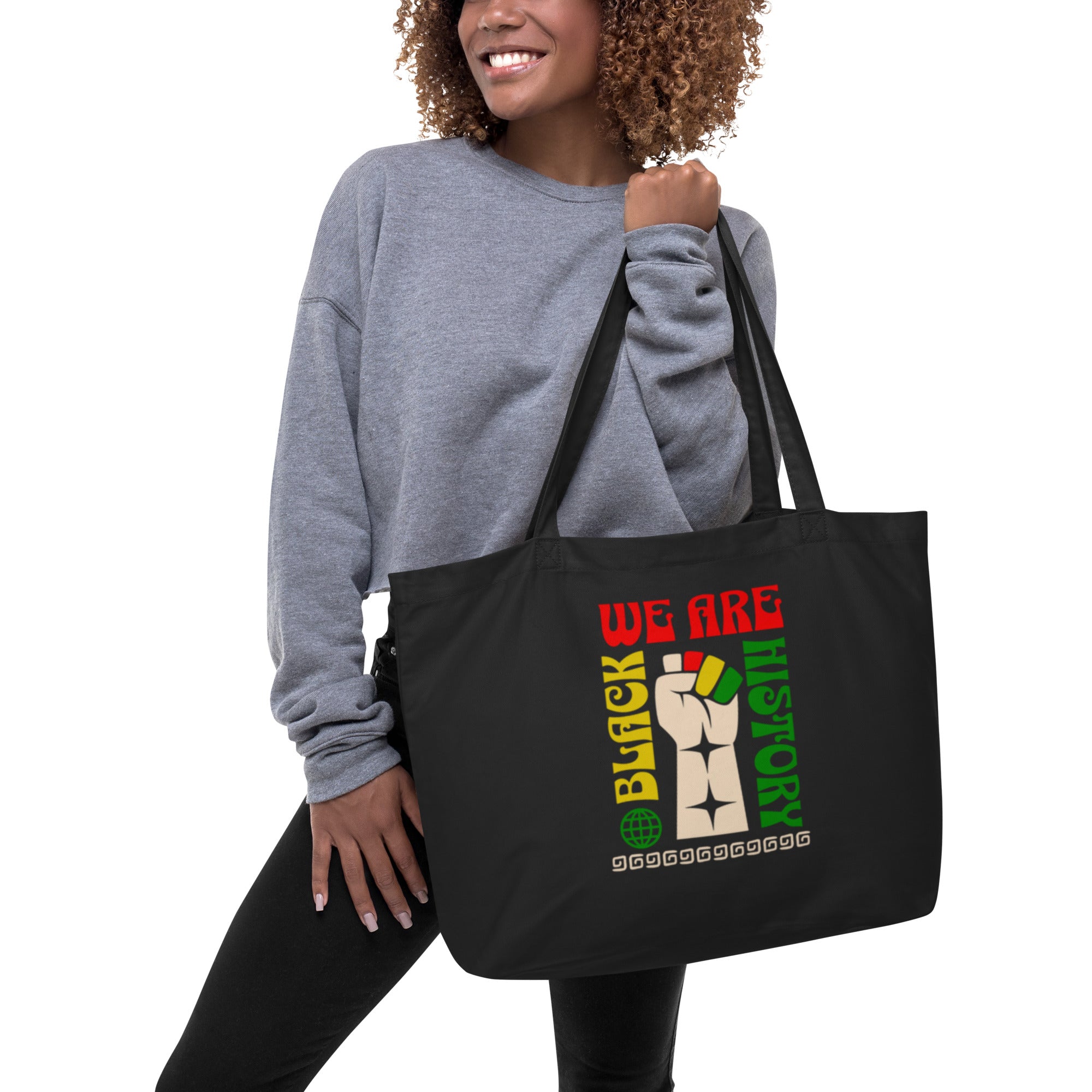 We Are Black History Large Organic Tote Bag