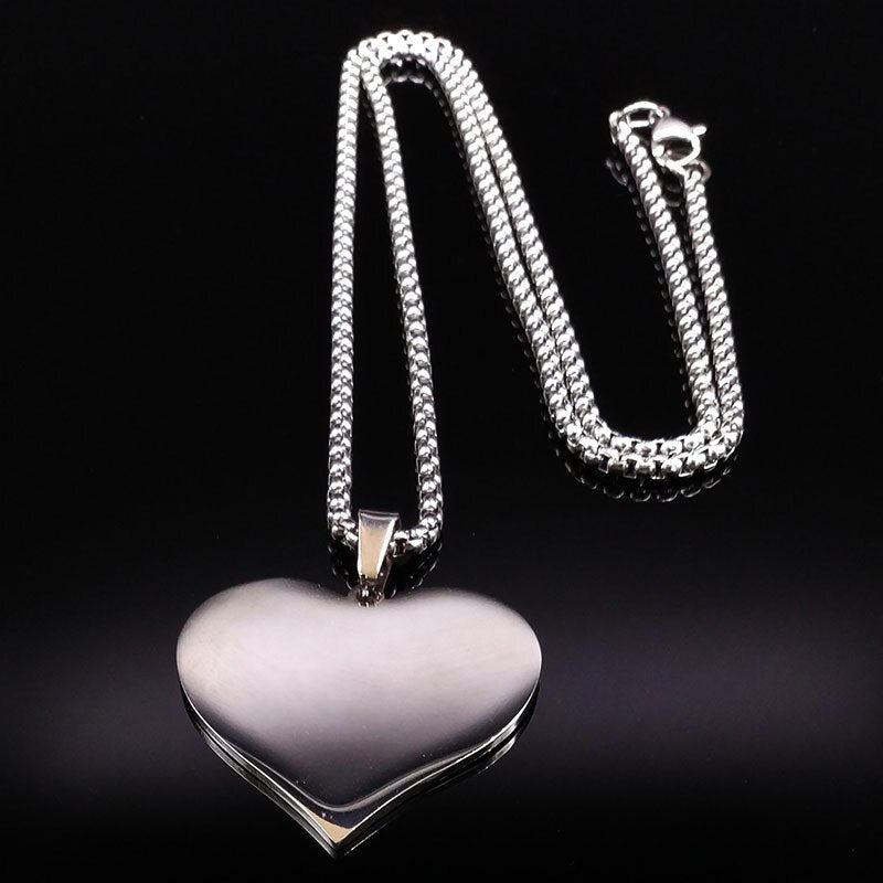 Fashion Horse Stainless Steel Choker Necklace for Men Silver Heart Necklace Jewelry